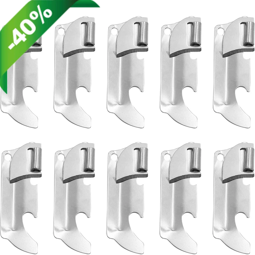 

10 шт. портативных мини-открывалок для консервных банок из нержавеющей стали с брелком, портативный армейский набор для выживания, аварийная открывалка для бутылок