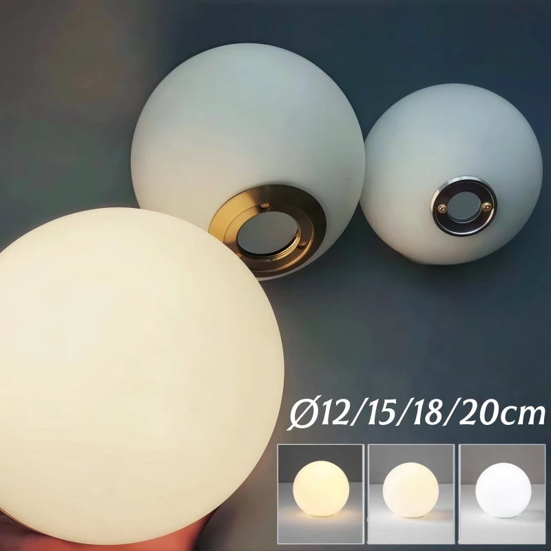 

Матовый белый стеклянный шар, светодиодный настенный светильник с скрытым основанием, молочный глобус G9, бра, лестничный проход, ванная комната, спальня, прикроватный декор, настенные светильники