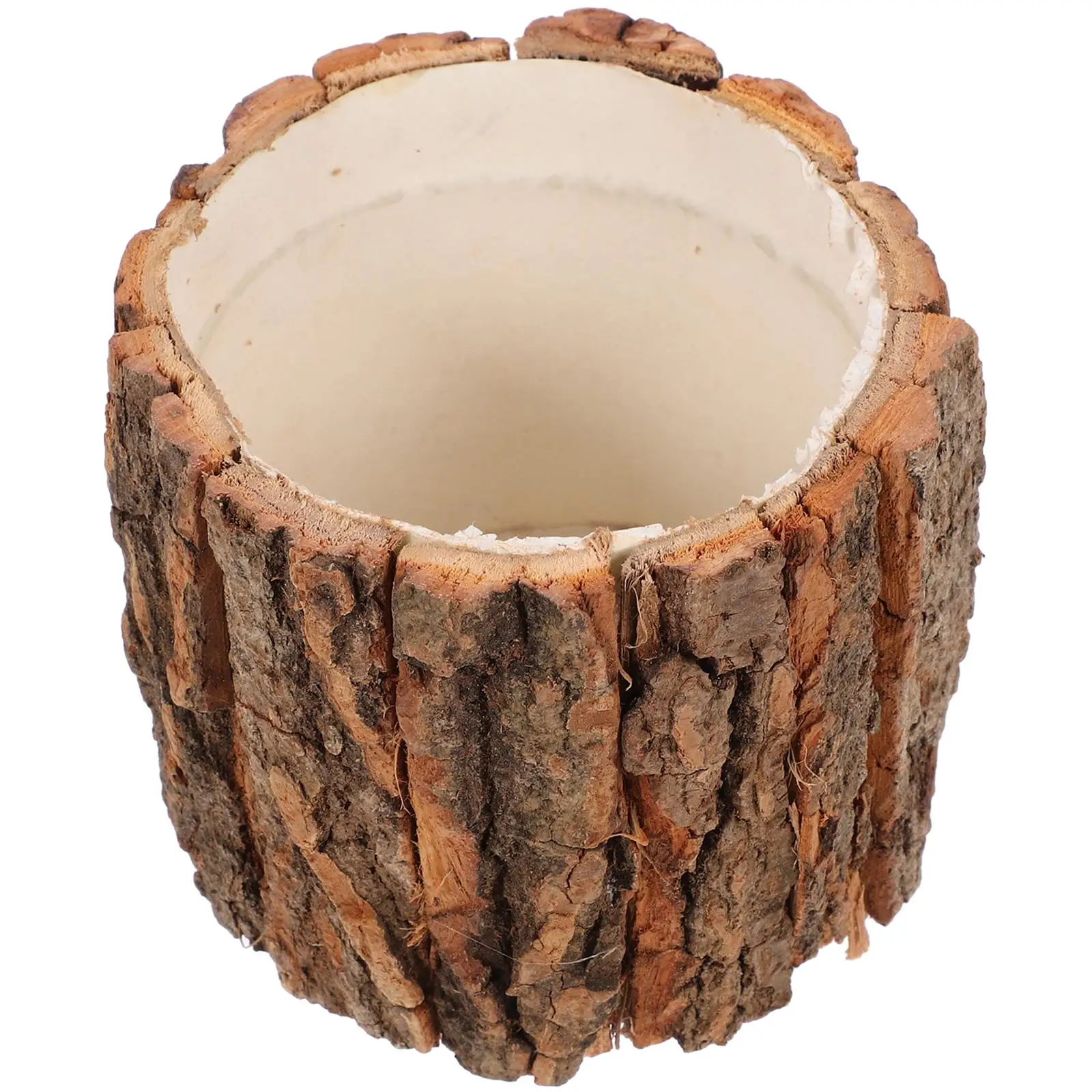 2 Pcs Log Pen Holder Desk Pot Kitchenware Student Organizer Wooden Pencil Office Holders