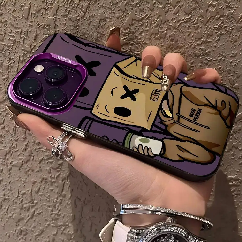 الكرتون ورقة رجل نمط الحالات الهاتف آيفون 17 16e 15 14 13 12 11 زائد برو ماكس ProMax الملونة يغطي