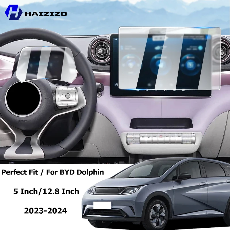 For BYD Dolphin 2023-2024 Car interior GPS navigation matte anti-glare protective film LCD screen tempered glass film refit 