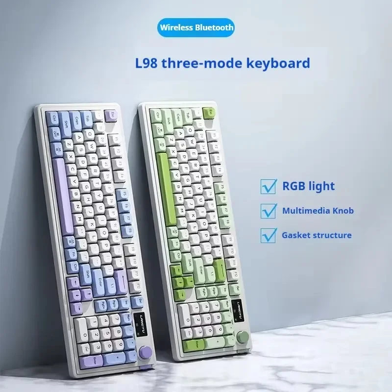 

Bluetooth беспроводная механическая клавиатура с тремя режимами, 98 клавиш, Rgb, эффект освещения, электронные спортивные игры, офисные Технические характеристики
