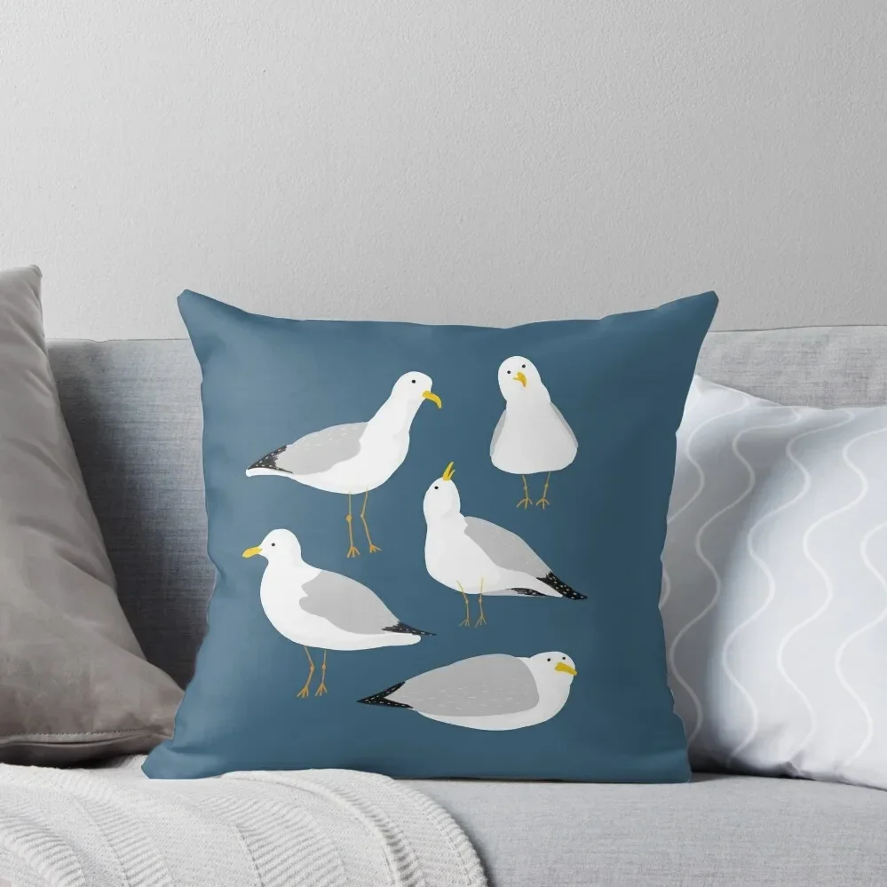 

Cute Seagulls Throw Pillow Plaid Sofa ornamental pillows for living room Luxury Sofa Cushions Couch Cushions Pillow