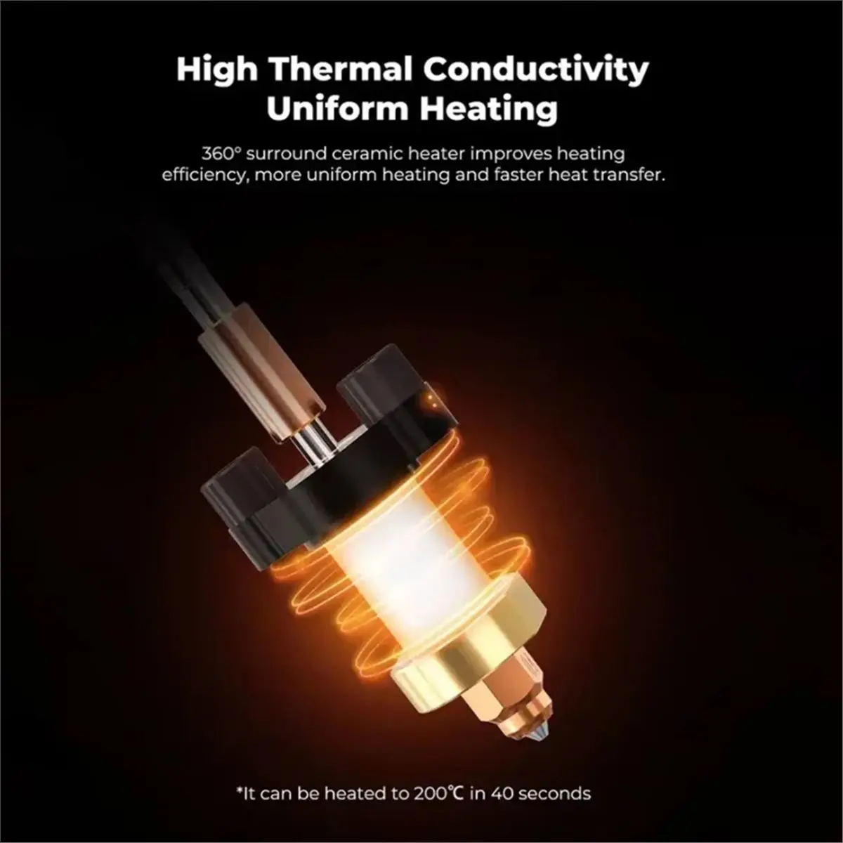 For K1C/K1MAX Hotend Thermistor Sensor Ceramic Heating Block Kit High Silverhead Nozzle 0.2mm