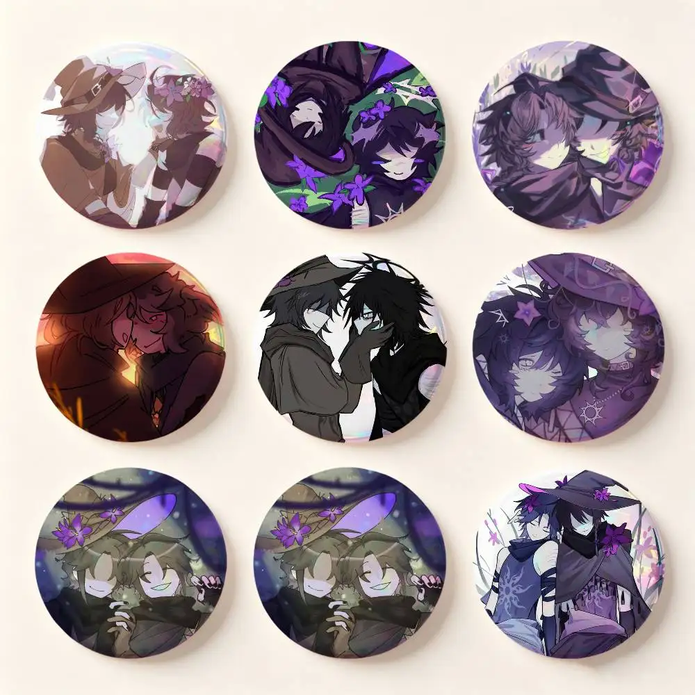 Azure X Two Time Anime Badges 25 32 44 58 75 Mm Round Cosplay Pin Bag Decor Fans Collect Friends Gifts Brooch Souvenir