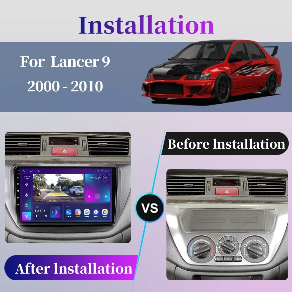 For Mitsubishi Lancer 9 CS 2000 - 2010 Android Car Radio Multimedia Video Player Navigation GPS Carplay Touch Screen Auto Stereo