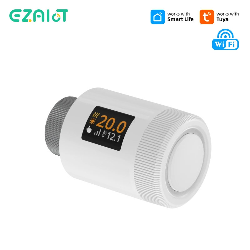 

Tuya Smart WiFi 6 Thermostatic Radiator Valve TRV Programmable Actuator Remote Temperature Controller Heater Alexa Google Home
