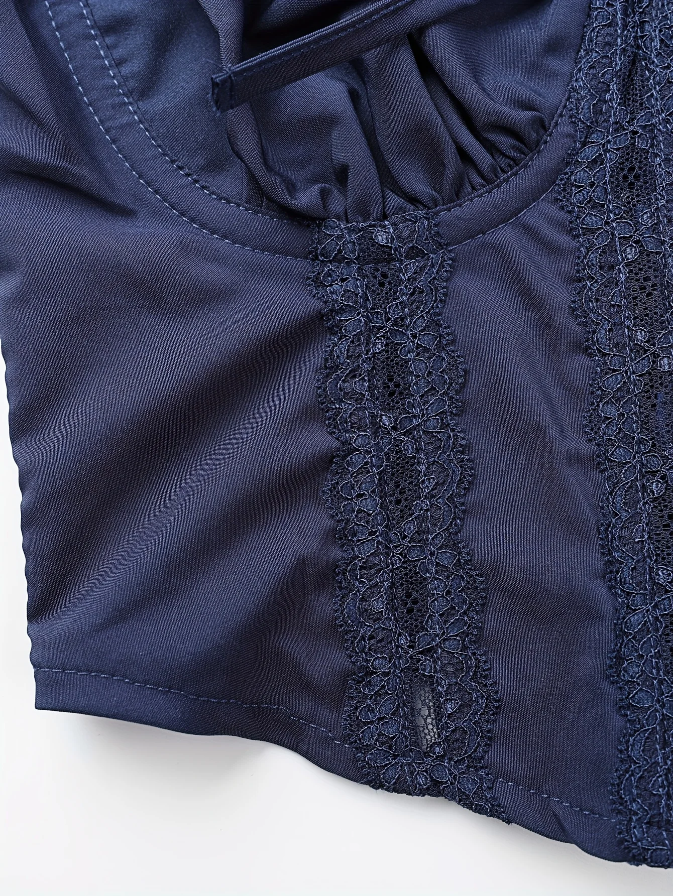 مشد بدون حمالات مضلع من الفولاذ المقاوم للصدأ باللون الأزرق الملكي وحزام كتف مزدوج على شكل فيونكة للنساء #5