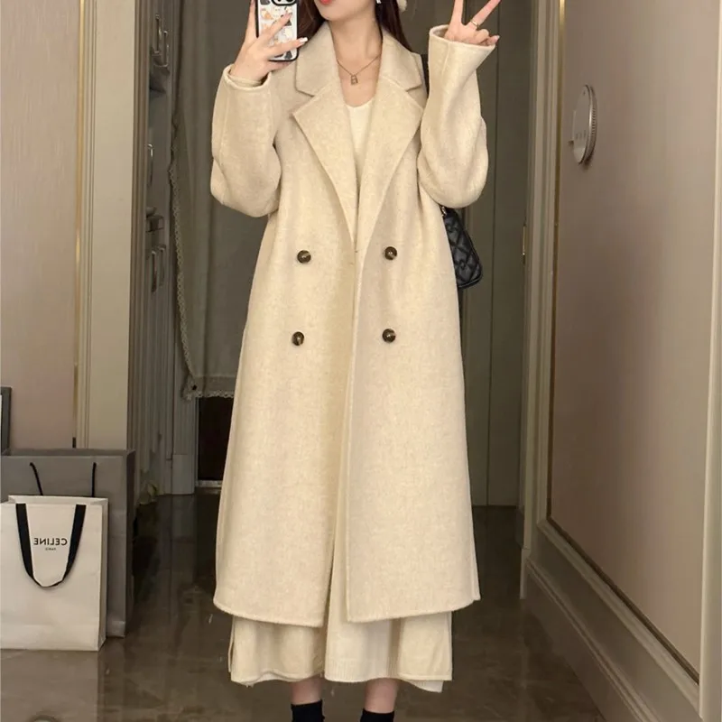 

Women's Wool Cashmere Coat New Korean Style Small Woolen Thick