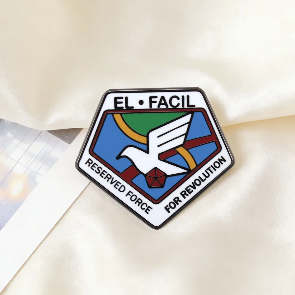 Legend of The Galactic Heroes EL FACIL RESERVED FORCE FOR REVOLUTION Brooch Anime Peripheral Enamel Pin Science Fiction Badge