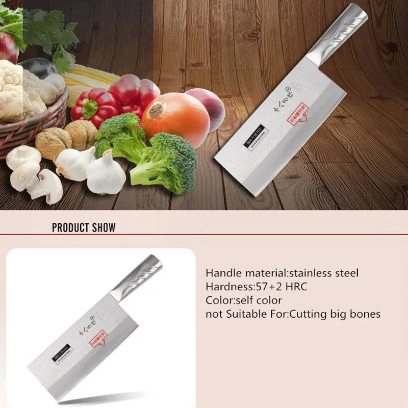 Shibazi Cleaver Knife Three Layers Alloy Steel Chef Mulberry Sang Knife Cutting Vegetable Meat Fish Knife Hotel Special Cutters