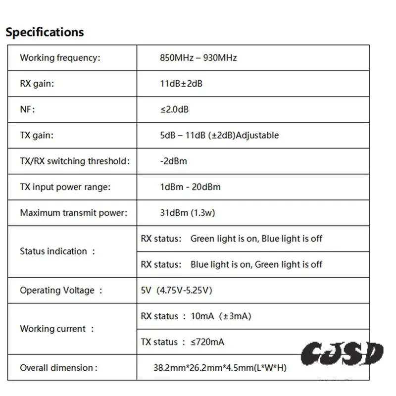 

CJSD-3X 868Mhz For Lora Signal Booster Transmitting & Receiving Two-Way Power Amplifier Signal Amplification Module