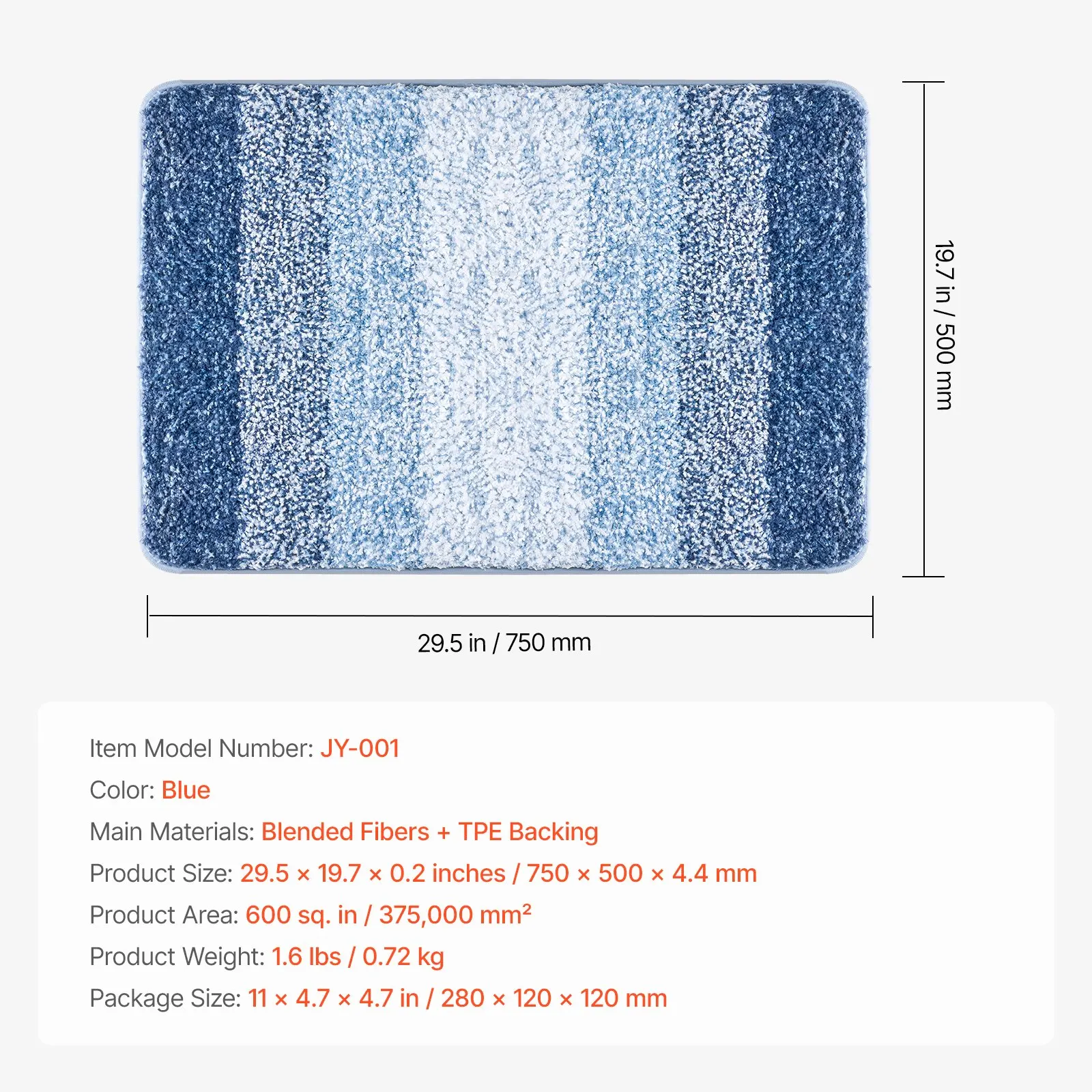 Bathroom Rug Absorbent Soft Bath Mat Machine Washable Quick Dry Non-Slip