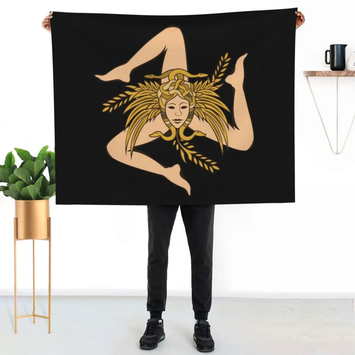 Sicily Trinacria Throw Blanket cosplay anime Thin Thermals For Travel Soft Beds manga Blankets For Bed Blankets