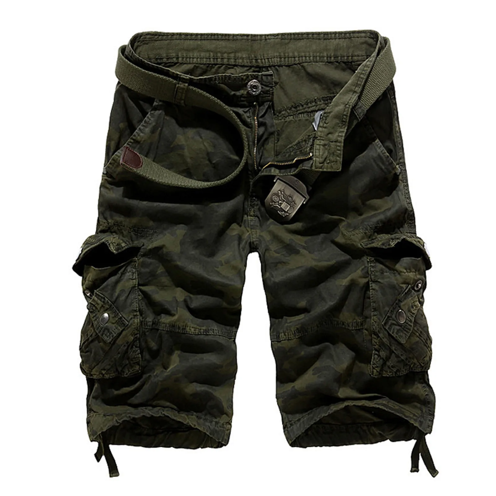 Herren große Shorts Modetrend Camouflage Cargo Shorts mit Taschen Frühling Sommer lässig Knopf Reiß verschluss gerade Shorts