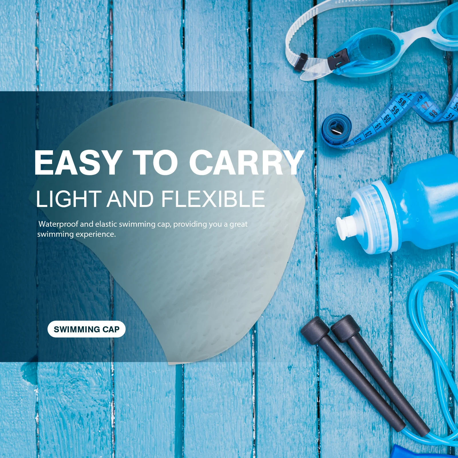 

Premium Silicone Swim Cap Waterproof Flexible Reduce Head Fatigue Easy to Wear and Remove Women Female Random Color