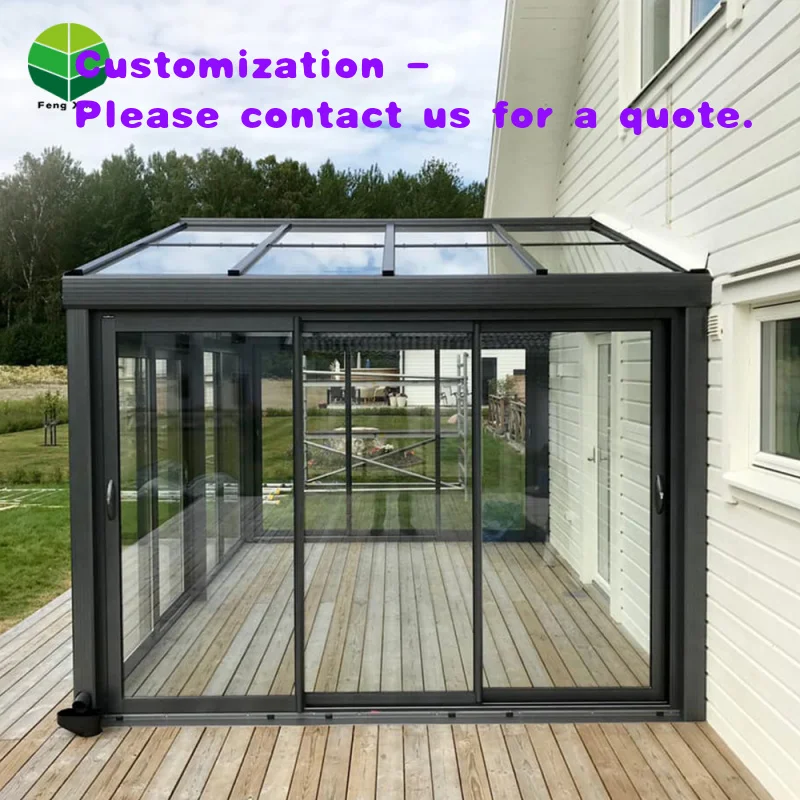 custom.Glass Sunroom Outdoor Four Season Rooftop Factory Direct Supply Rooms Flat Roofs Prefabricated Sunroom