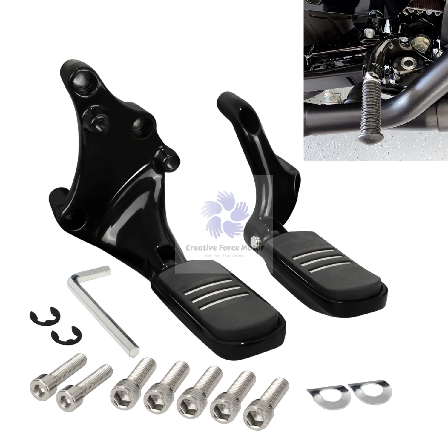 Passenger Footrest Motorcycle Rear Foot Pegs Mount Kit Pedal For Harley Sportster 48 XL1200 Iron 883 Roadster SuperLow 2014-2022