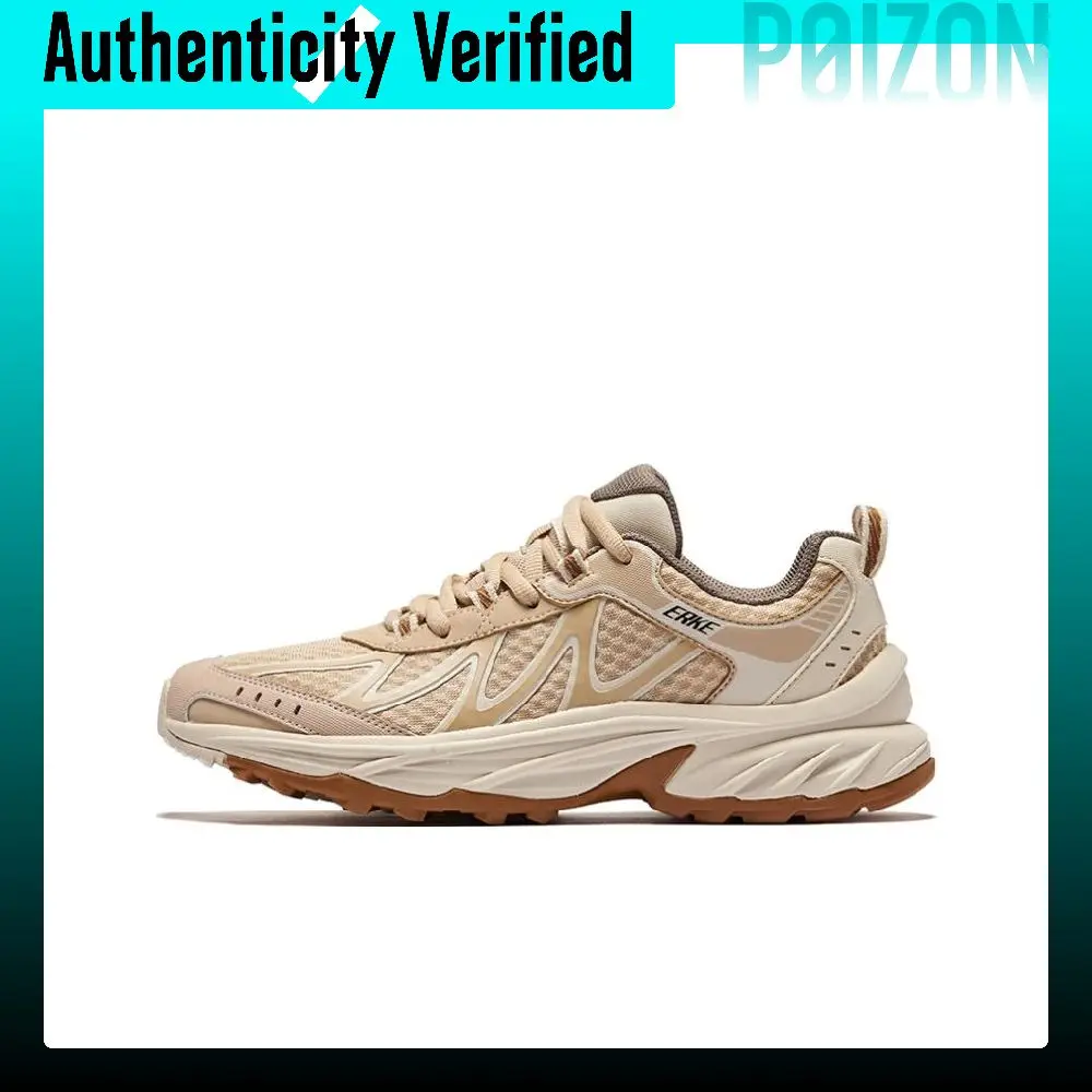 Erke Cushioning Slip Resistant Support Low top Casual Shoes Men's Oat Warm Linen 51124402152-804
