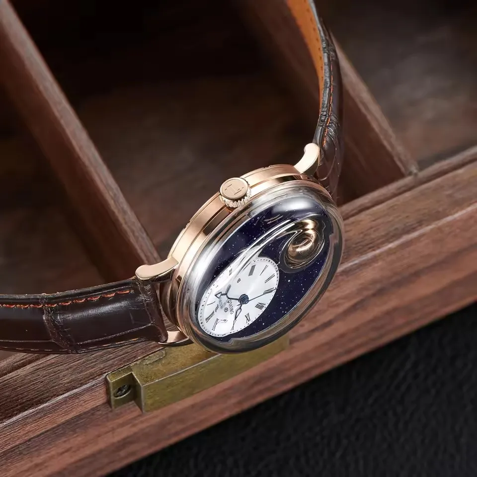 OBLVLO Orologio automatico da uomo 42MM Orologio da polso meccanico di lusso Luminoso 50m Impermeabile Rotazione zaffiro 24 ore Quadrante a sfera