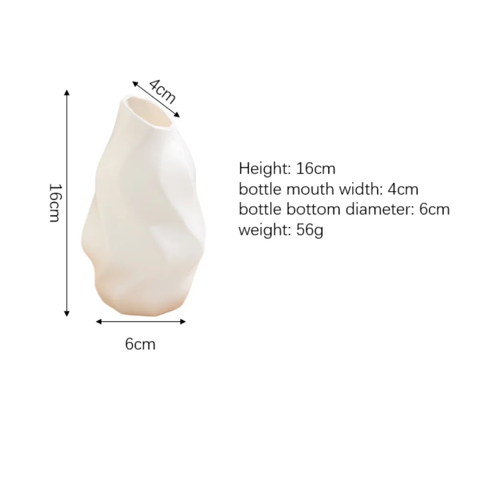 Plastic Vase White with Vintage Touch for Living Room Bedroom Decor Country Aesthetic Minimalist Home Styling 17x5.5cm