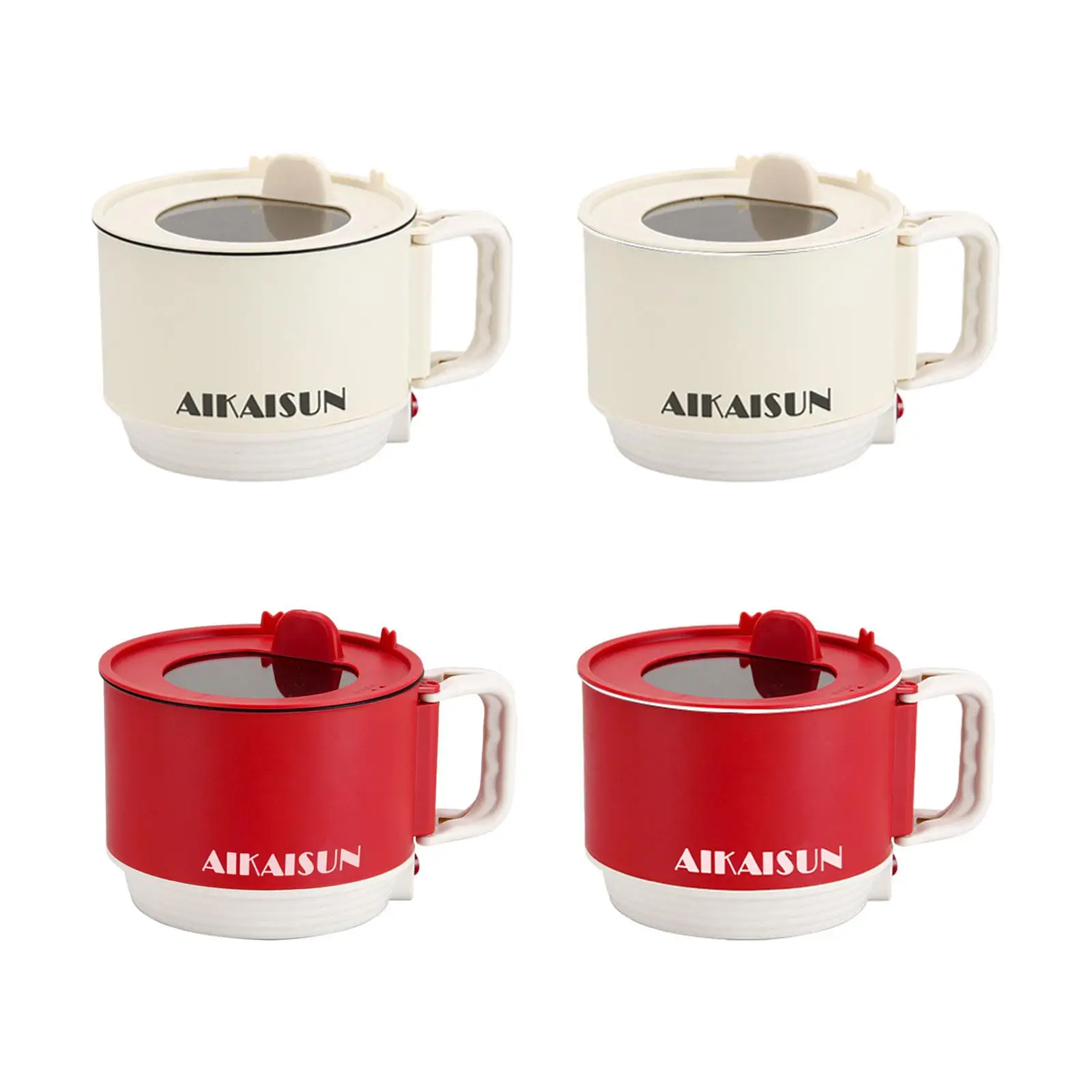 หม้อร้อนไฟฟ้าในครัวเรือน Nonstick แบบพกพาหม้อหุงข้าวไฟฟ้า 1.5L กระทะสําหรับข้าวโอ๊ต Dumpling Ramen ซุปไข่