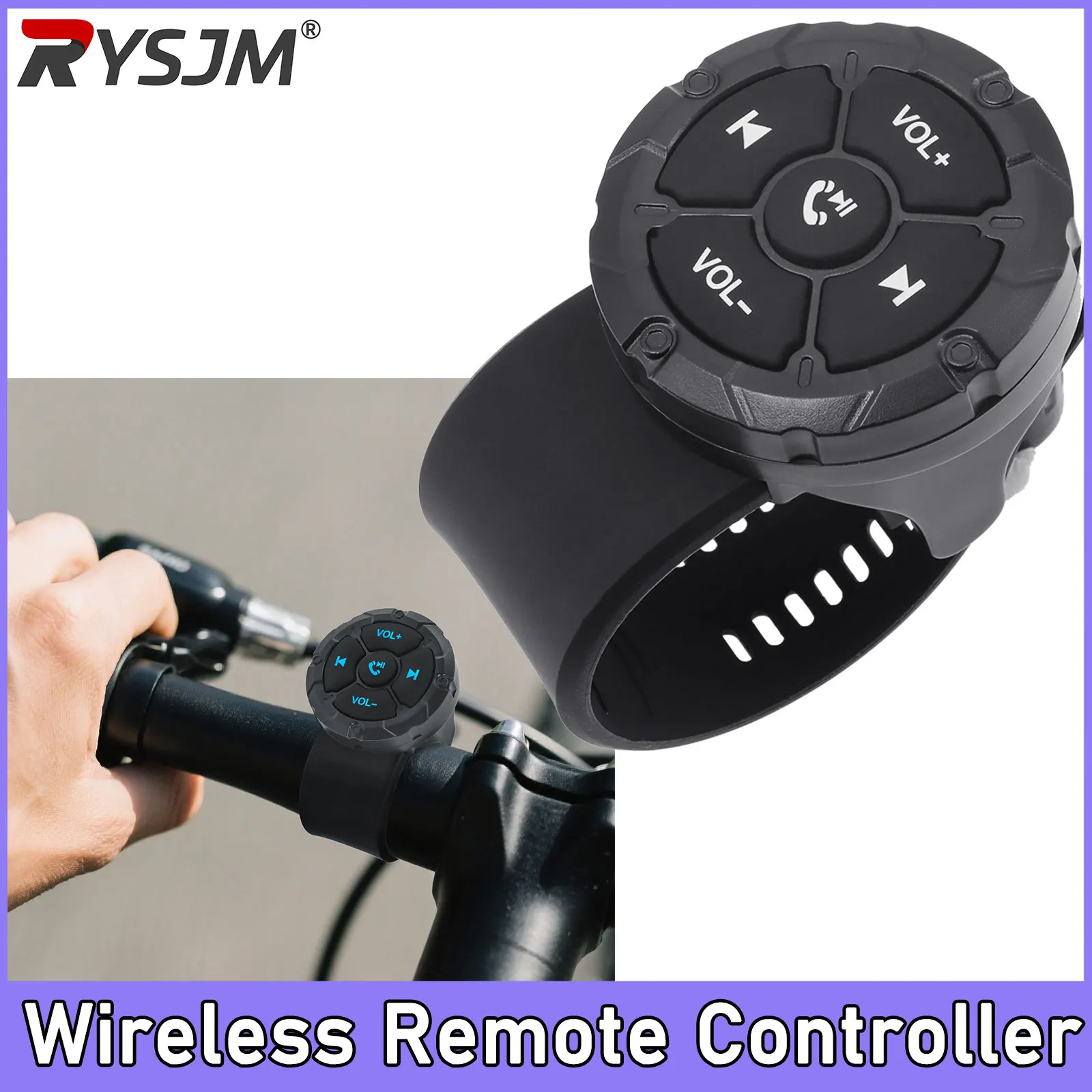 Bluetooth-compatible Wireless Remote Controller Car Steering Wheel Control Button 5key for Car Radio Music Player Android Switch