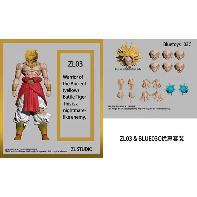 ZL Studio Dragon Ball SHF Broly Actionfigur Super Saiyan Broly Krieger des alten Kampftigers Anime-Modell Spielzeug Geschenke – Detail 3