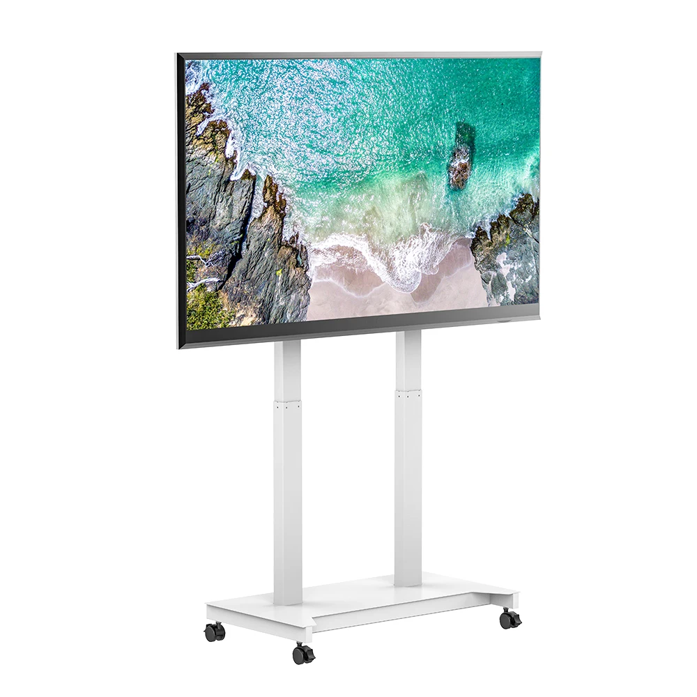 

Electric Height Adjustable Mobile TV Trolley LED Touch Screen Rolling Floor Stand Mount
