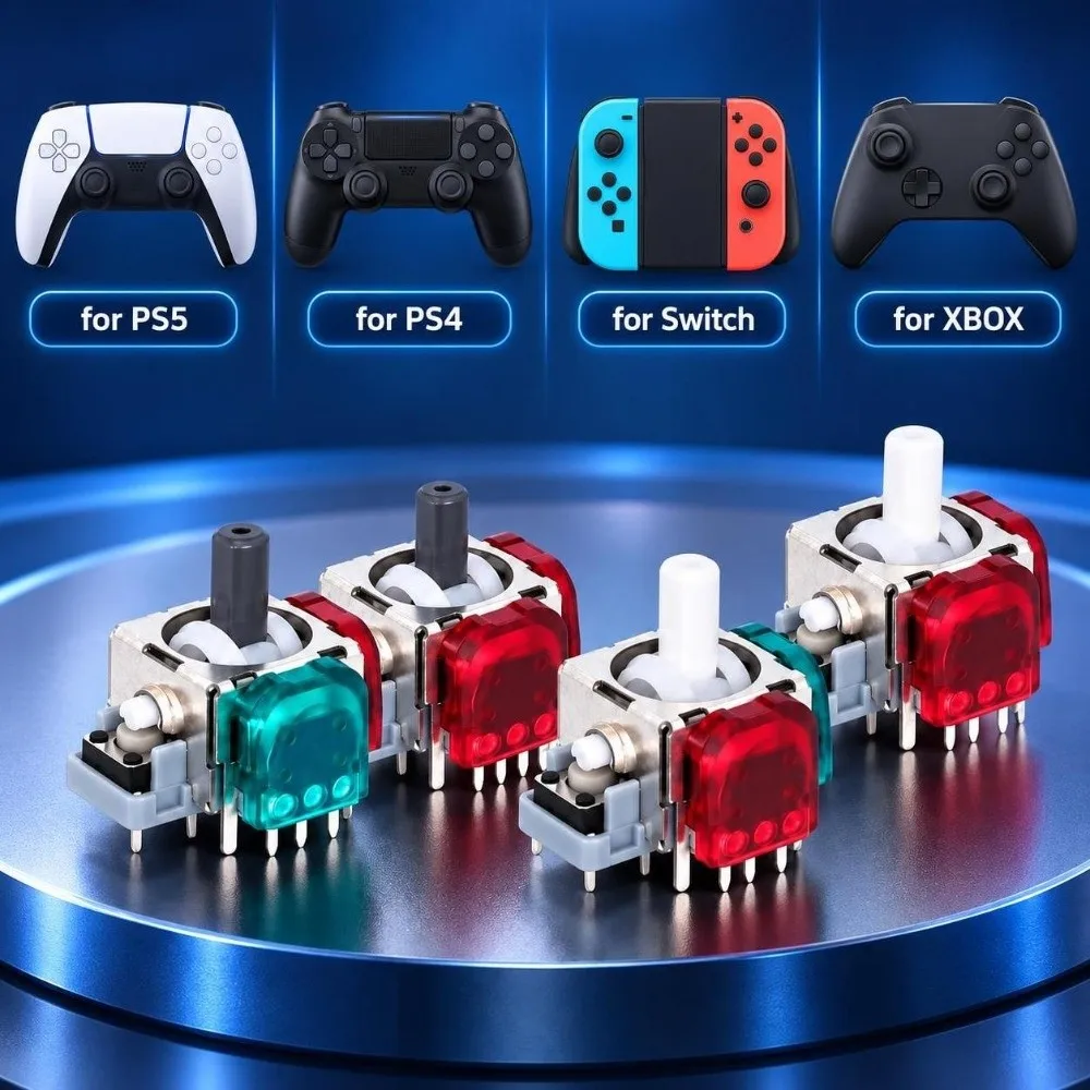 Anti-Drift TMR Electromagnetic Joystick 3D Analog Angle Hall Effect Joystick Replacement High Precision for PS5/PS4/XBOX/Switch