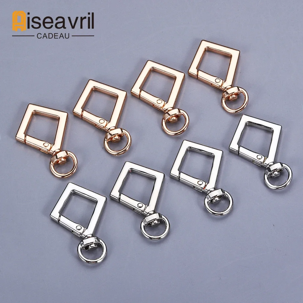 5/10pcs Rhombic Round Lobster Leather Bag Handbag Strap Connector Pendant Keyring Spring Key Ring Snap Clasp Clip Trigger Hook