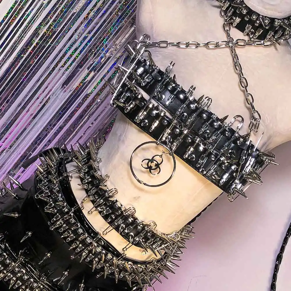 

Trendy Eco Kawaii Punk Rock Y2K Halter Camisole TOPS Gothic Dress DIY Grunge Cyber 90s Emo Harajuku Pin E-Girls Goth Hand Made