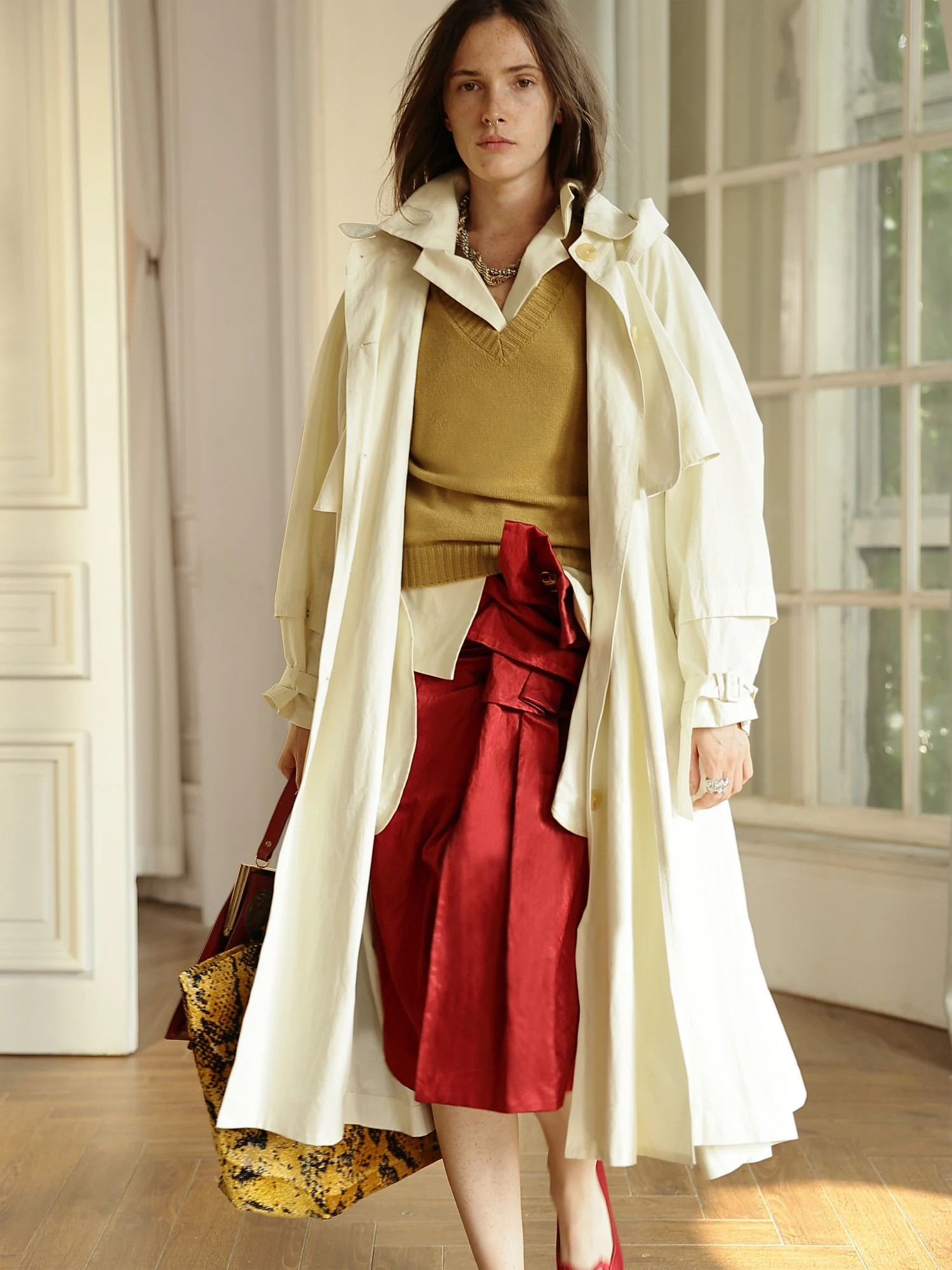 

WINGFREE Autumn Winter Full Wool V-Ne Knitted Vest Simple Basic Versatile Straight Cut French Sle Soft Woolen Women's Top