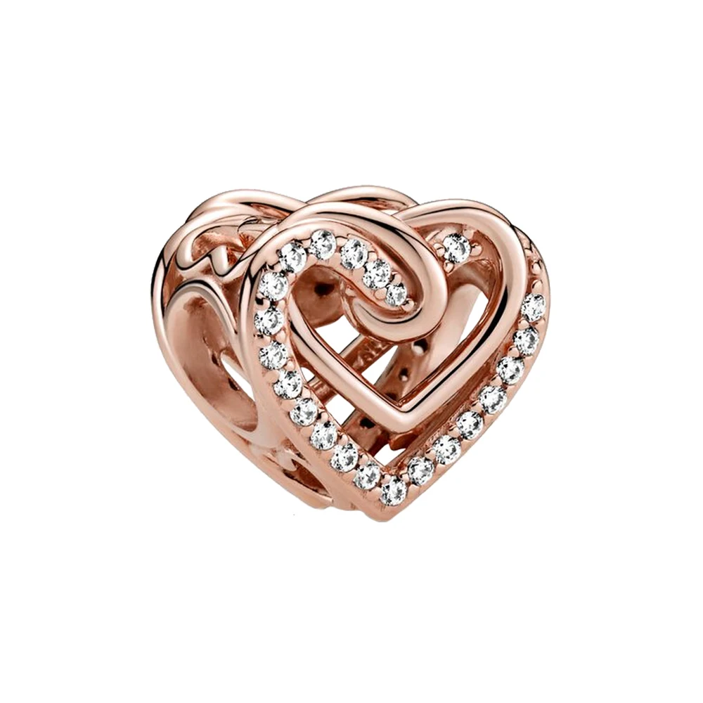 925 Sterling Silver Rose Gold Beads Fit Charms Silver 925 Original Bracelet for Jewelry Making image 3