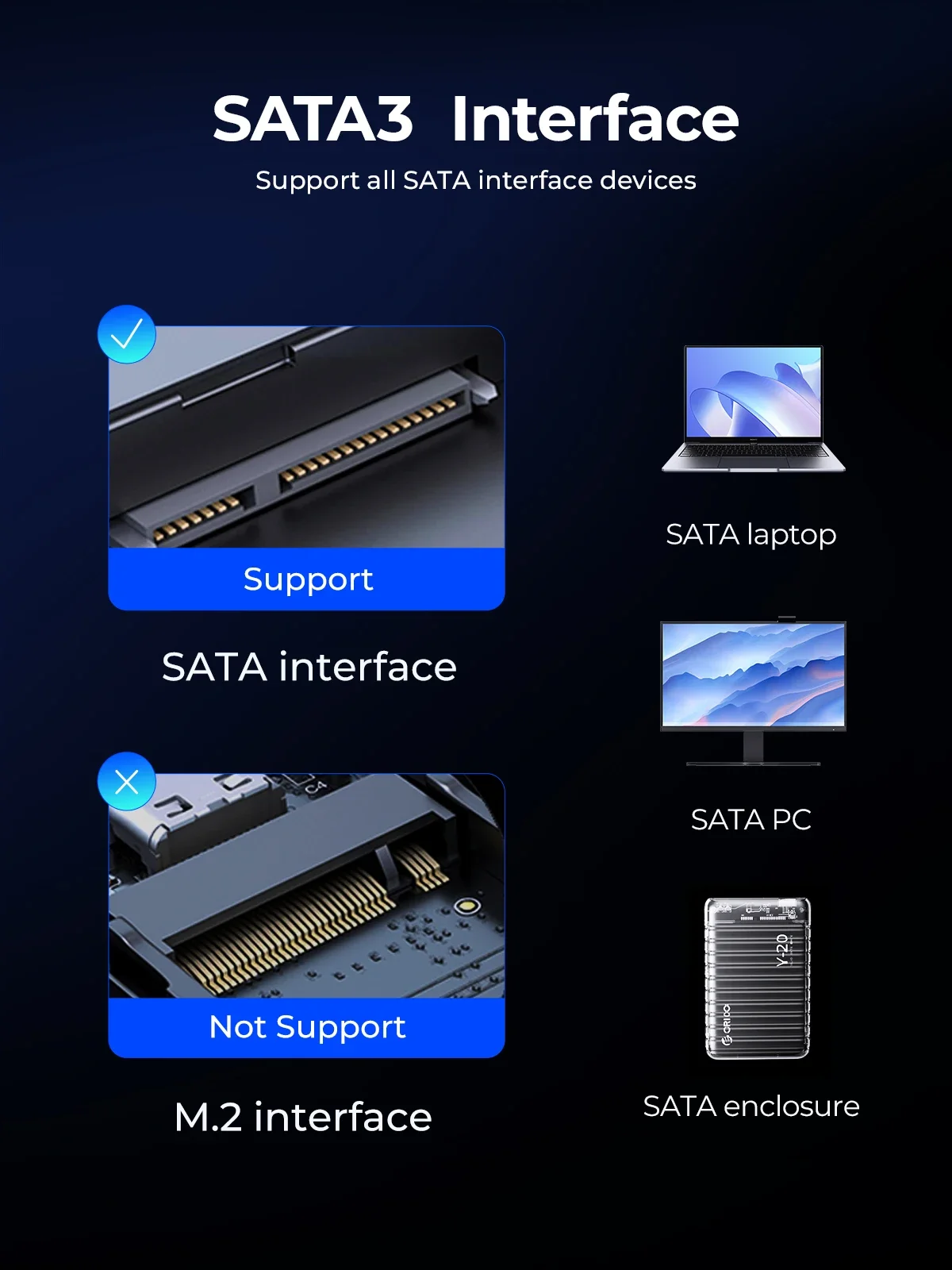 Unidad de estado sólido interna ORICO SATA III SSD de 2,5 pulgadas 3D NAND 512GB 1TB 2TB 4TB hasta 550MB/s para actualizar PC portátil escritorios