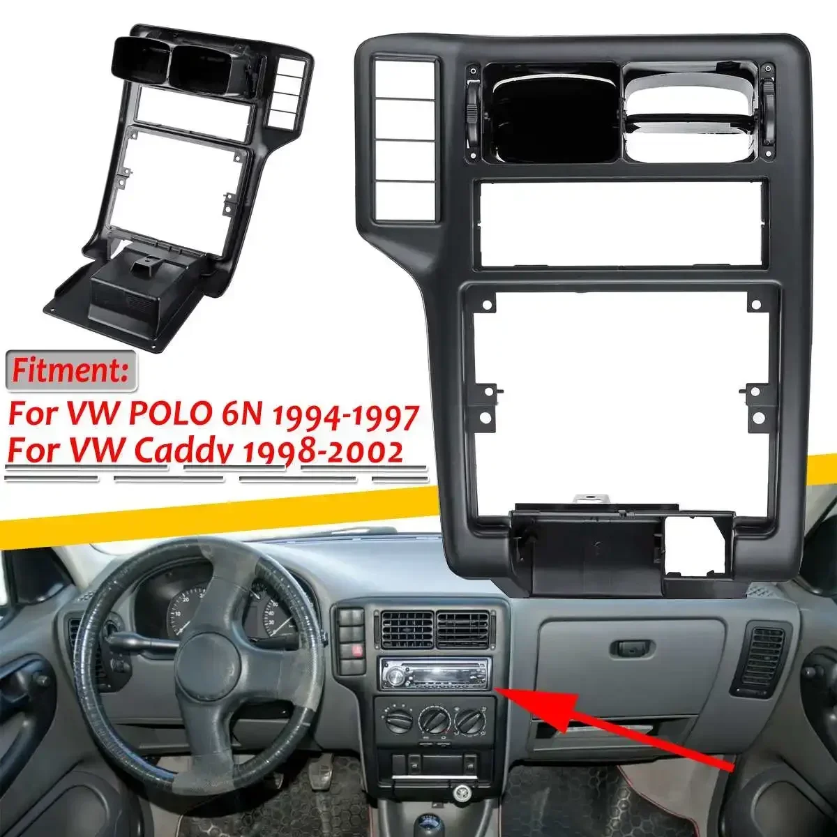 1xCar Console Air Outlet Frame Cover For VW For POLO 6N 1994-1997 For Caddy 1998-2002 ABS 6N1858071A 6N1858069A ABS Body Kit