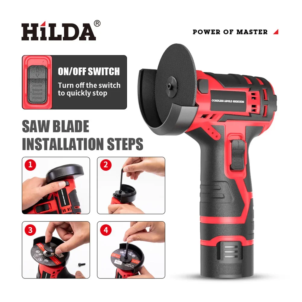 12V Angle Grinder 1200R/min Electric Polishing Grinding Machine Mini Cordless Cutter Diamond Cutting Grinder Car Power Tools