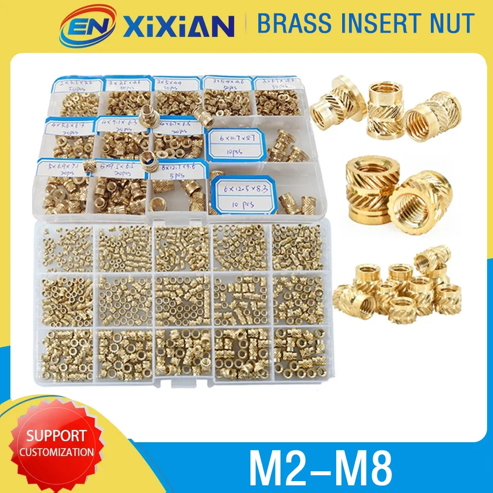 

M2 M2.5 M3 M4 M5 M6 M8 Brass Insert Nut Hot Melting Embedded Threaded Nuts Insertion Insertnut Knurled Laptop 3D Printer Nut Kit