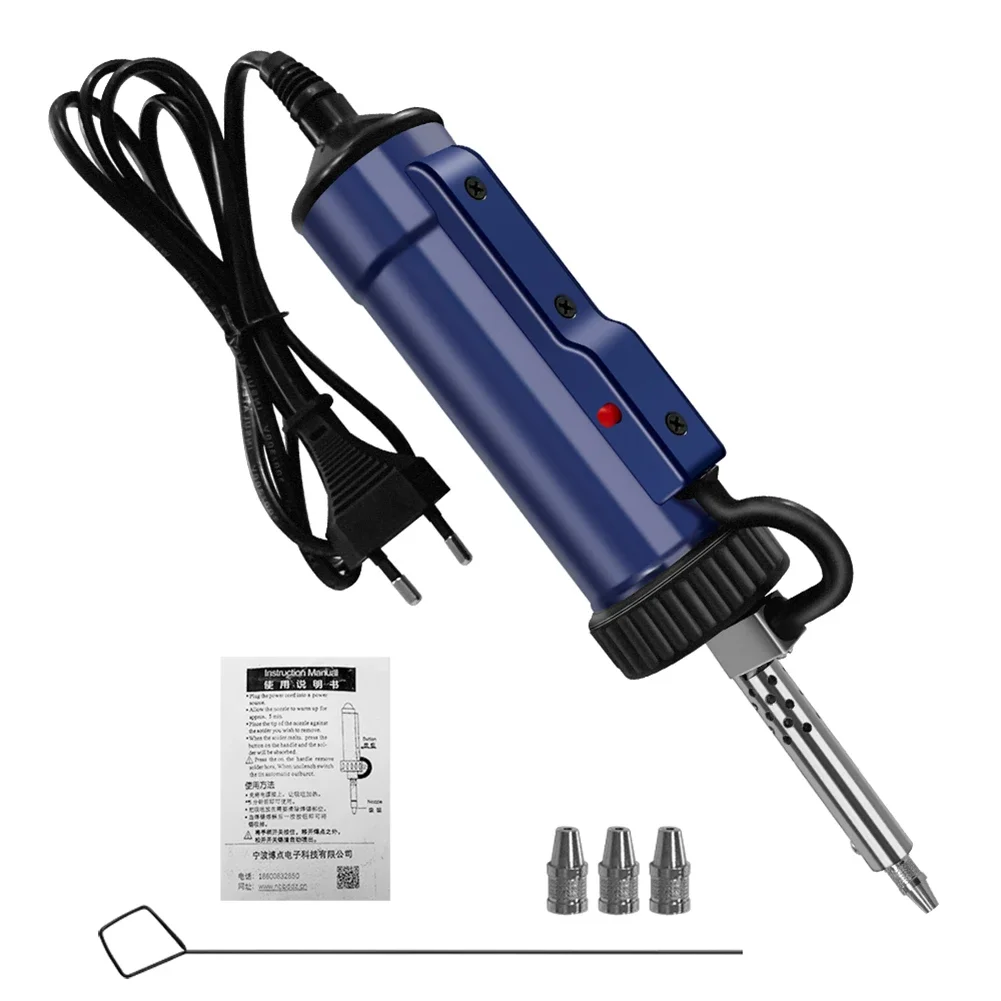 BBT-680 Electric Solder Tin Sucker Removal Pump with 3 Suction Tip Automatic Vacuum Desoldering Pump AC 110V/220V 30W Repair