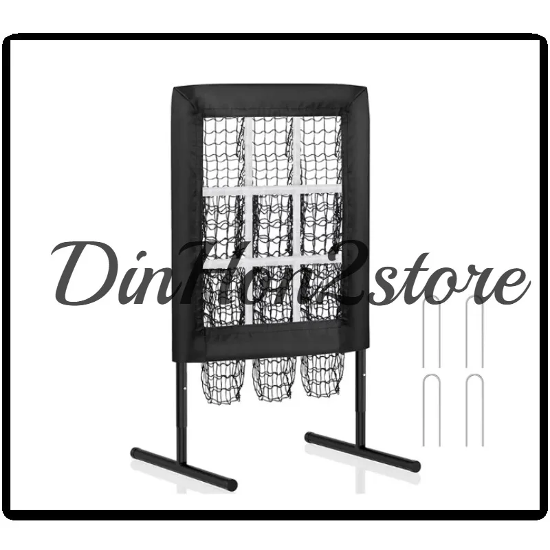Small Jiugongge Baseball Net Portable, Baseball Pitching Practice Net Good Ball Area Throwing Net