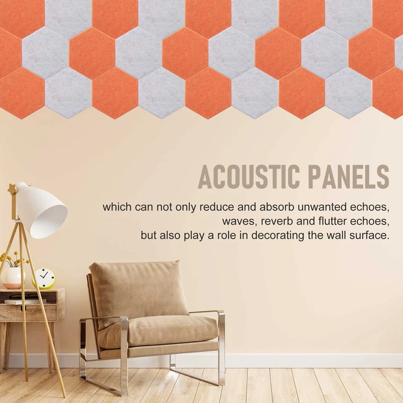 Hexagon Acoustic Panels Beveled Edge Sound Proof Panels Soundproofing Absorption Panel For Recording Studio Office Home