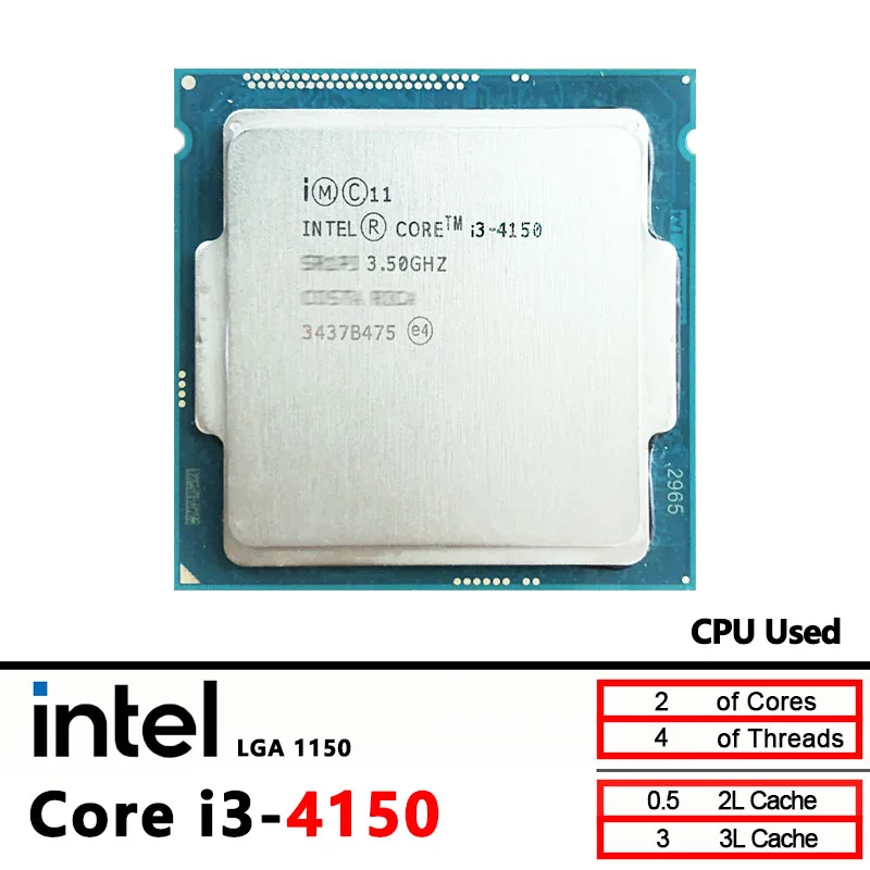 

Intel Core i3 4150 Б/у i3-4150 Двухъядерный четырехпоточный процессор 3,5 ГГц, 3 МБ, 54 Вт, LGA 1150