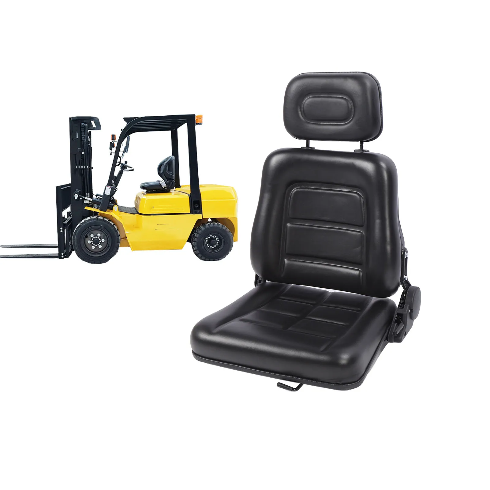 

Сиденье для трактора, кожаное сиденье для вилочного погрузчика из ПВХ, износостойкое, эргономичное, 3-уровневое, регулируемый подголовник, защита от царапин для экскаватора