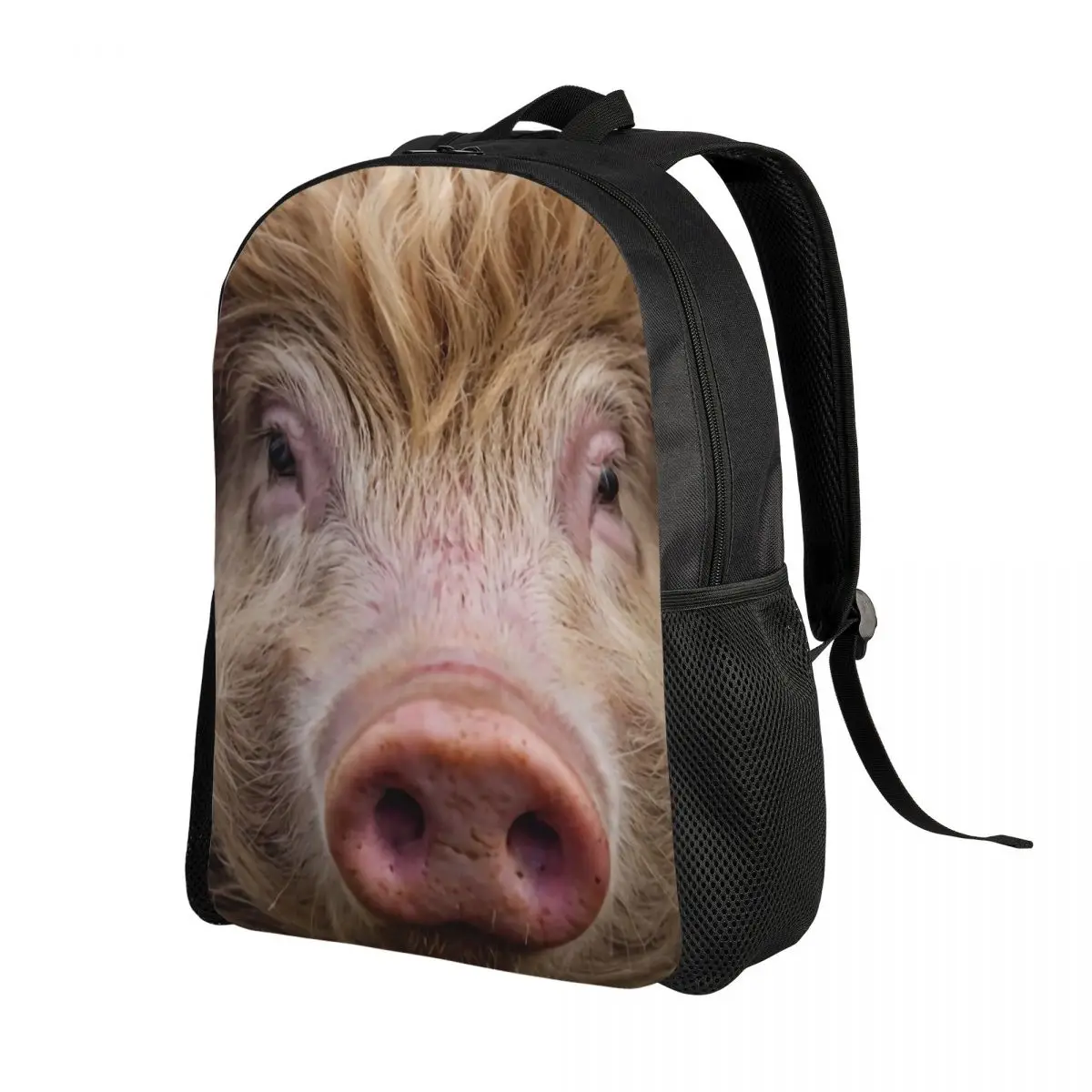 Custom Hairy Pig Backpacks for Women Men School College Students Bookbag Fits 15 Inch Laptop Animal Piggy Lover Bags