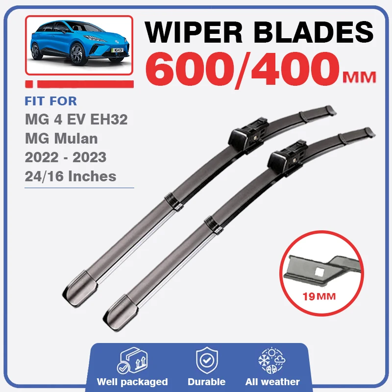 Front Wiper Blades For MG 4 MG4 EV MG Mulan EH32 2022 2023 Window Windscreen Windshield Brushes Car Accessories Refills Rubber