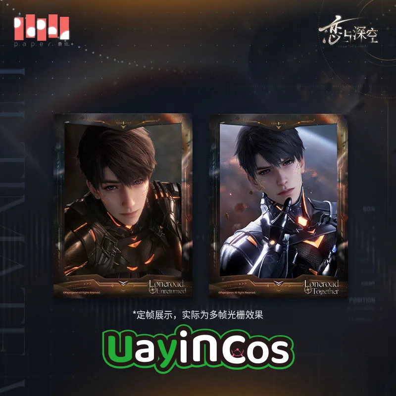 

Official Game Love and Deepspace Caleb Grating Card Photo Set Ornament Doll Accessories Ultimate X-02 Series Anime Toy Kids Gi