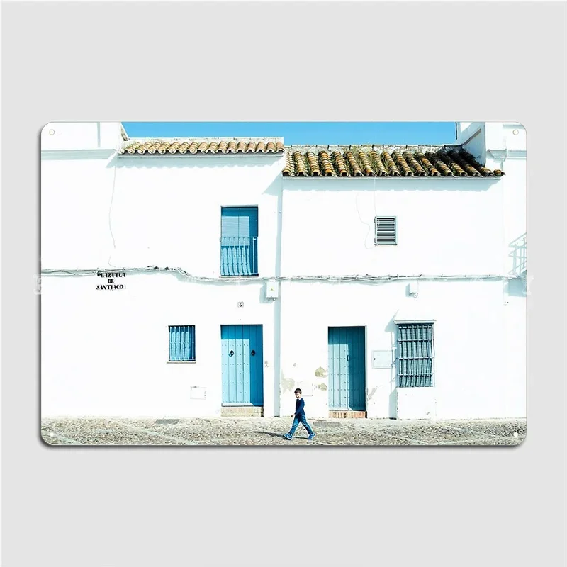 White And Blue Town Metal Sign Cinema Kitchen Club Bar Printing Wall Plaque Tin Sign Poster