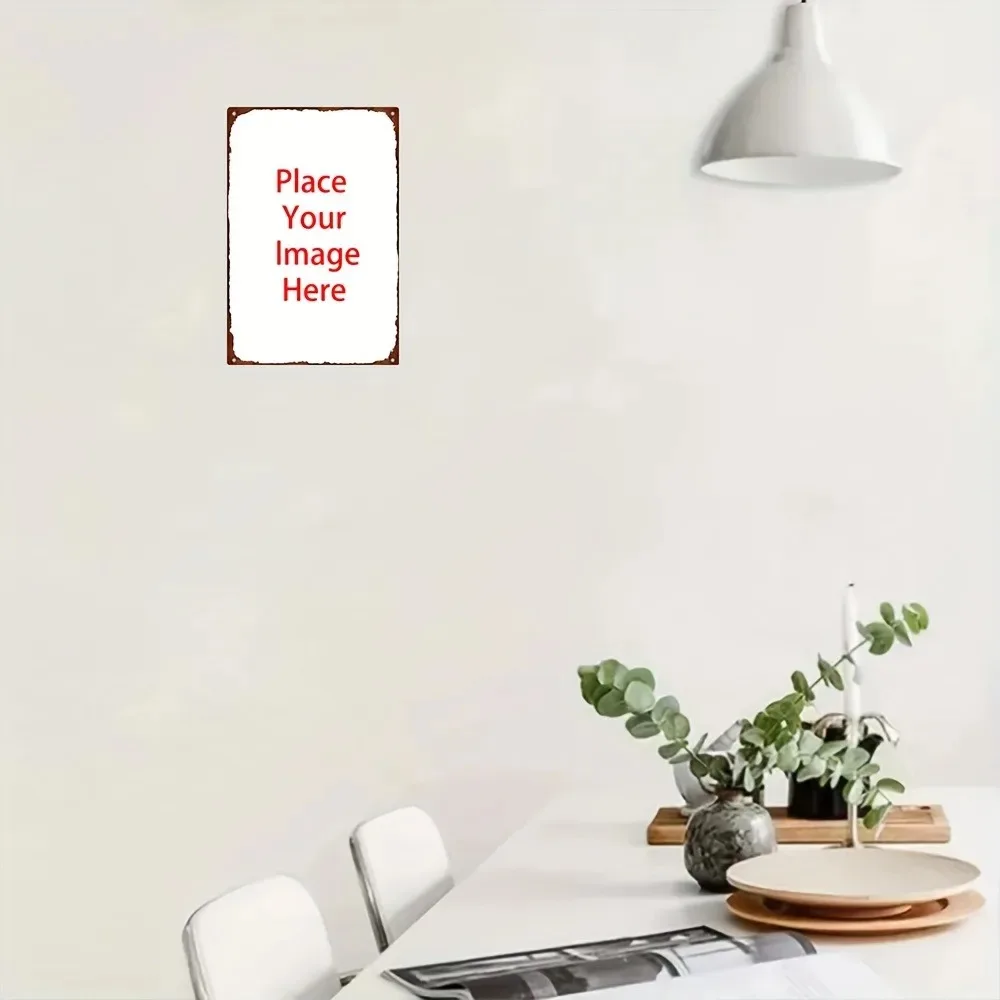 8.0x12.0 Inch [2D Flat] Customizable Thickened UV Print Iron Wall Sign Custom Text Decor Home Bar Cafe Garage Business Residence