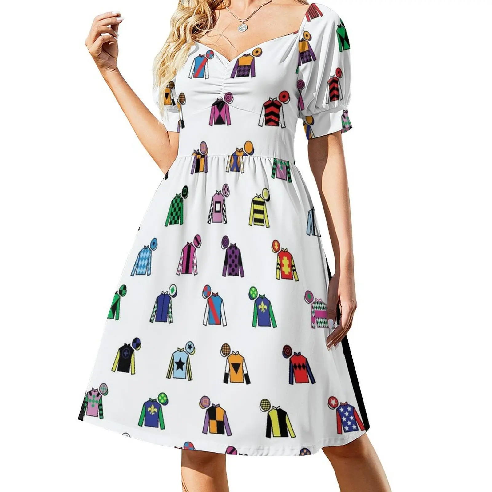 Horse Racing Colorful Jockey Silks Short Sleeved Dress party dresses women summer woman dress 2025 women's evening dresses Dress