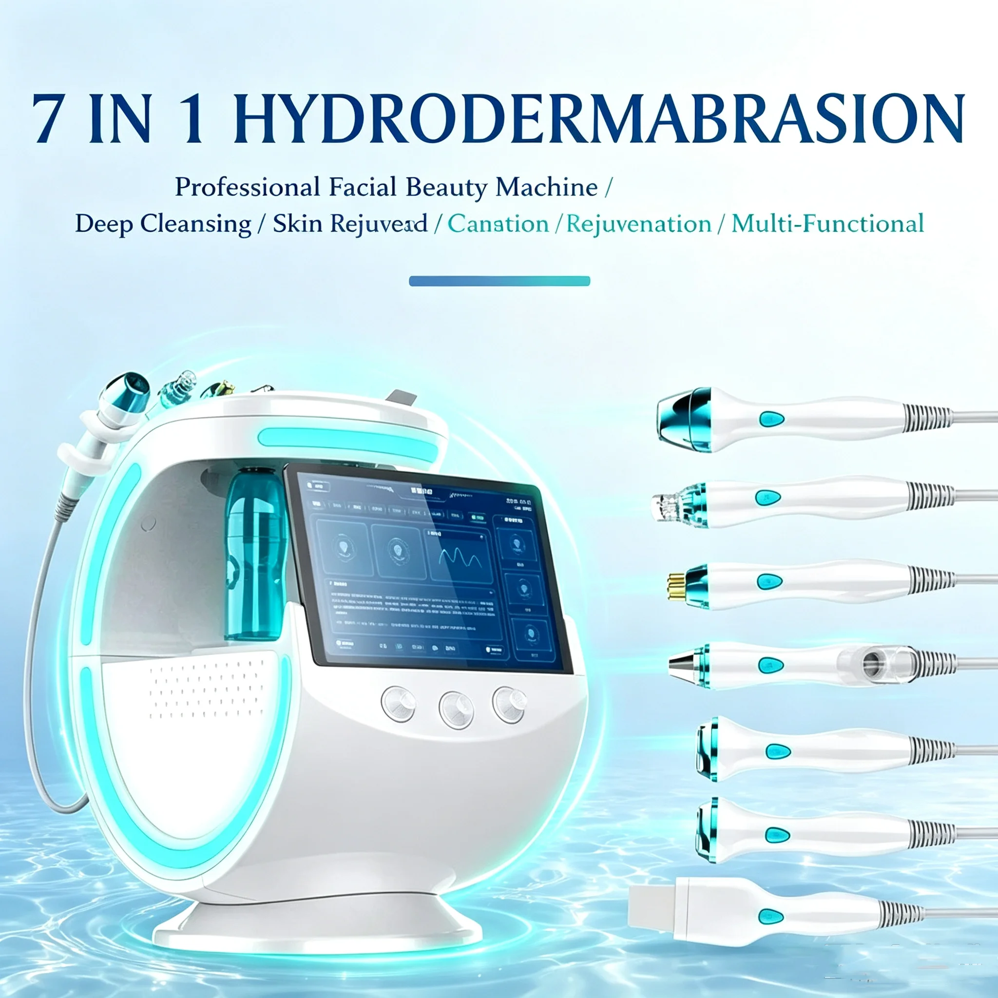 Facial Hydrodermabrasion Skin Rejuvenation Water Peel Diamond Microdermabrasion Machine Galvanic Skin Exfoliator for Face